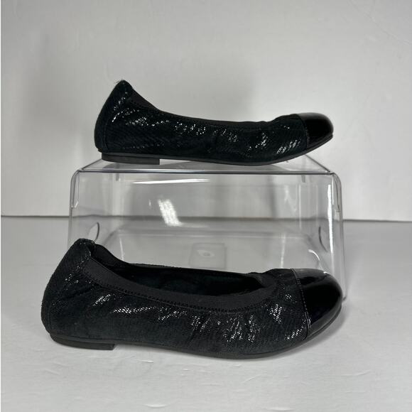 Vionic Allora Ballet Flats Slip On Patent Cap Toe Black 5 Orthaheel Balletcore - Picture 3 of 8